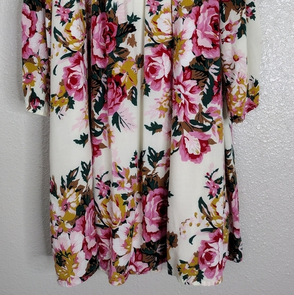 Umgee Bloomcore Floral Lace Cold Shoulder Casual Dress Sz S - Picture 4 of 16